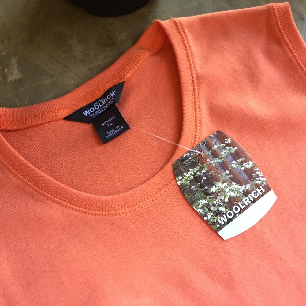 Woolrich Sleeveless Cotton Top in Orange NEW - Picture 7 of 8